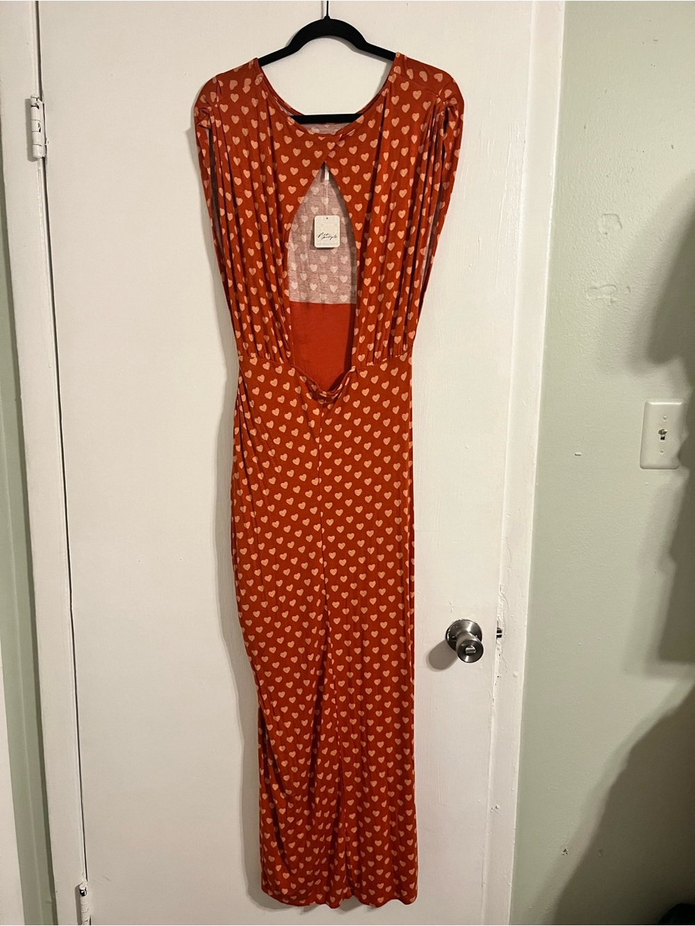 Free People Rust Heart-Print Backless Maxi Dress - Picture 7 of 9